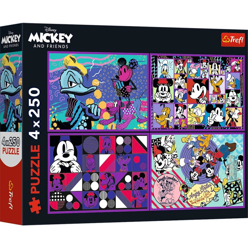 Trefl Disney 4 x Série dobrodružství Mickey Mouse 250 dílků