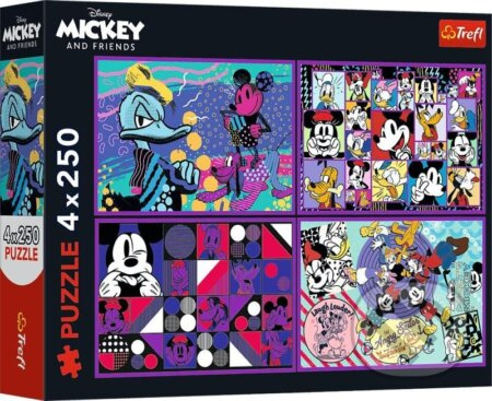 Trefl Disney 4 x Série dobrodružství Mickey Mouse 250 dílků