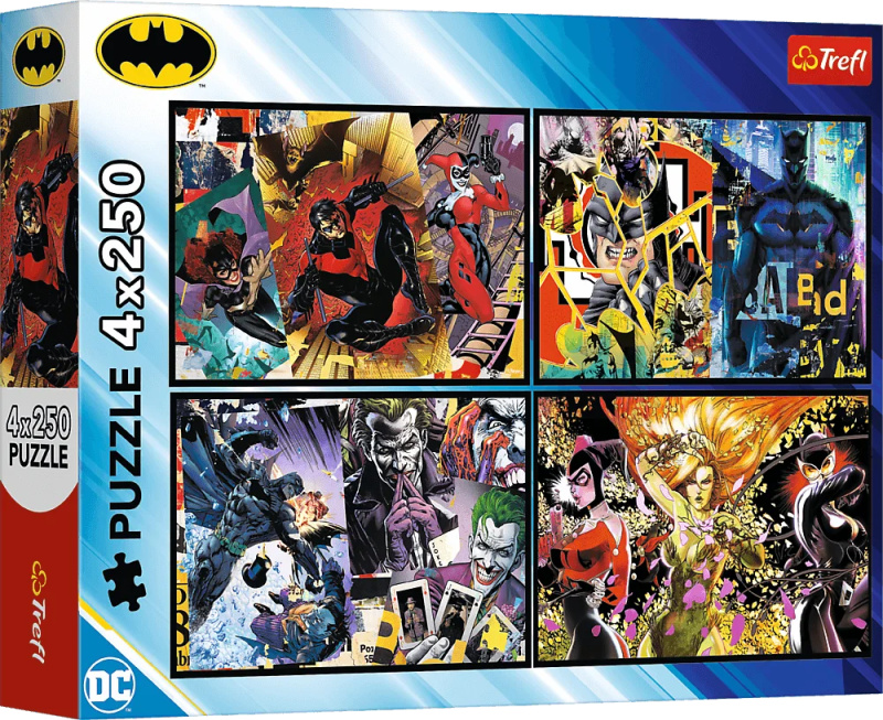 Trefl 4x250 Batman v akci 250 dílků