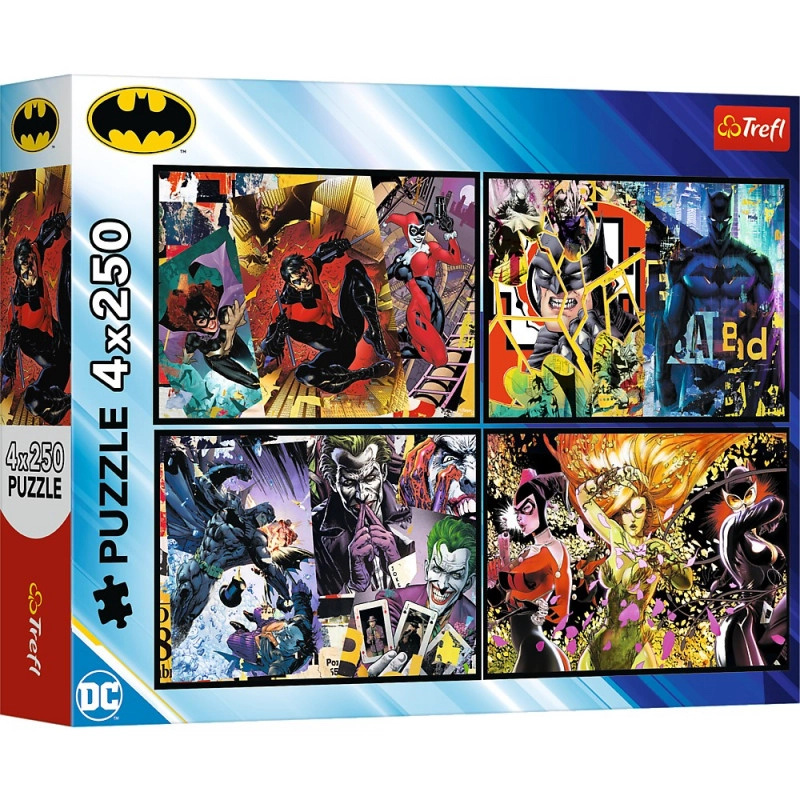 Trefl 4x250 Batman v akci 250 dílků