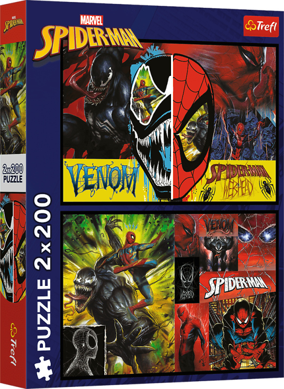 Trefl Marvel 2 x Spiderman ve dne v noci 200 dílků