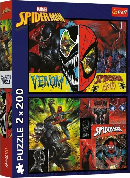 Trefl Marvel 2 x Spiderman ve dne v noci 200 dílků