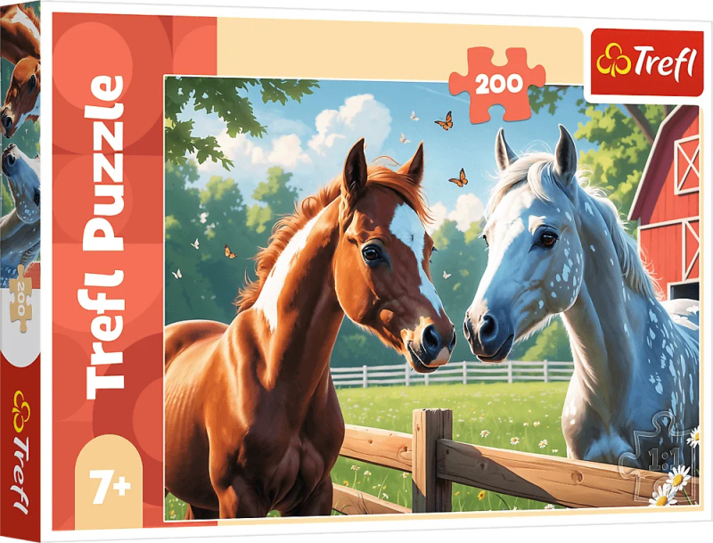 TREFL Puzzle Koně na mýtině 200 dílků