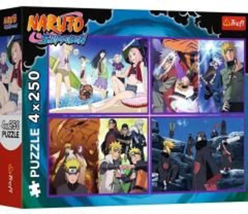Trefl Puzzle Naruto Shippuden: Dobrodružství Naruta Uzumaki 4x250 dílků