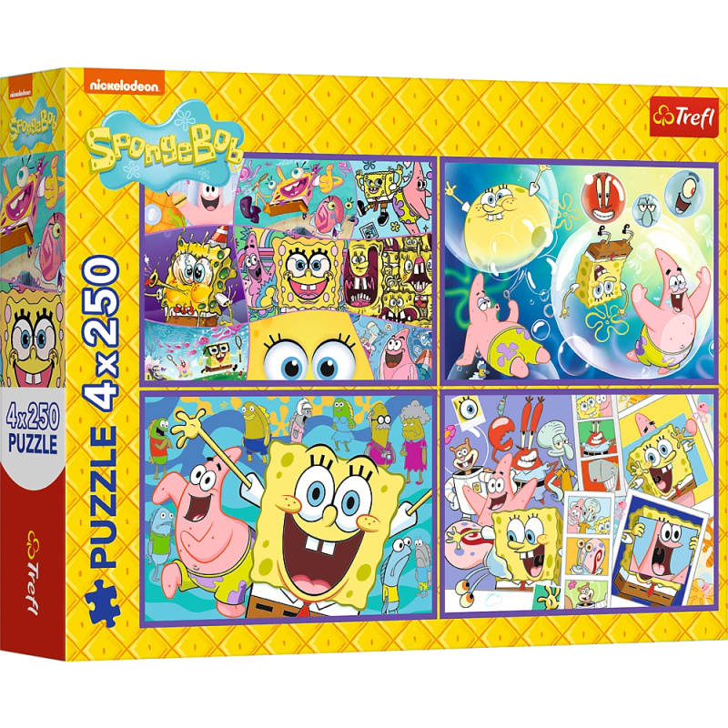 Puzzle 4x250 Šílený svět Sponge Boba
