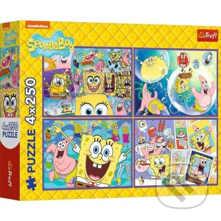 Puzzle 4x250 Šílený svět Sponge Boba