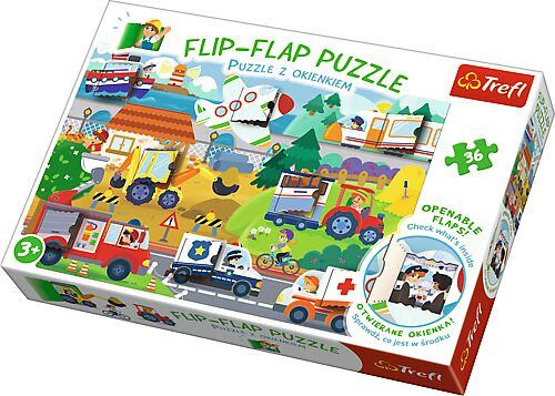 Puzzle 36 dílků Flip-flap Auta