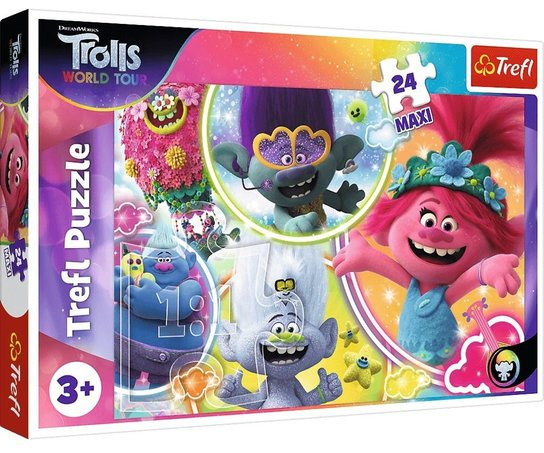 TREFL Puzzle Trollové 2: Náš hudební svět MAXI 24 dílků