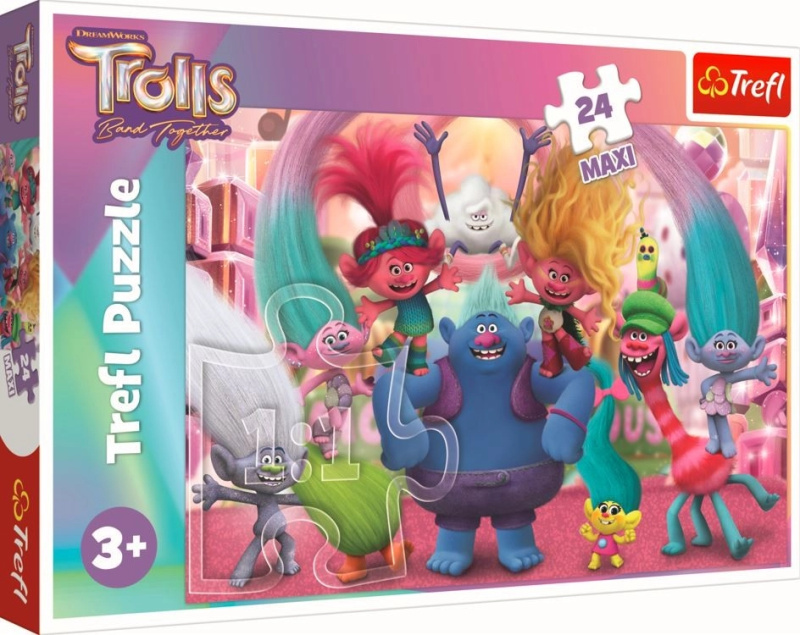 TREFL Trollové 3 Ve světě Trollů MAXI 24 dílků