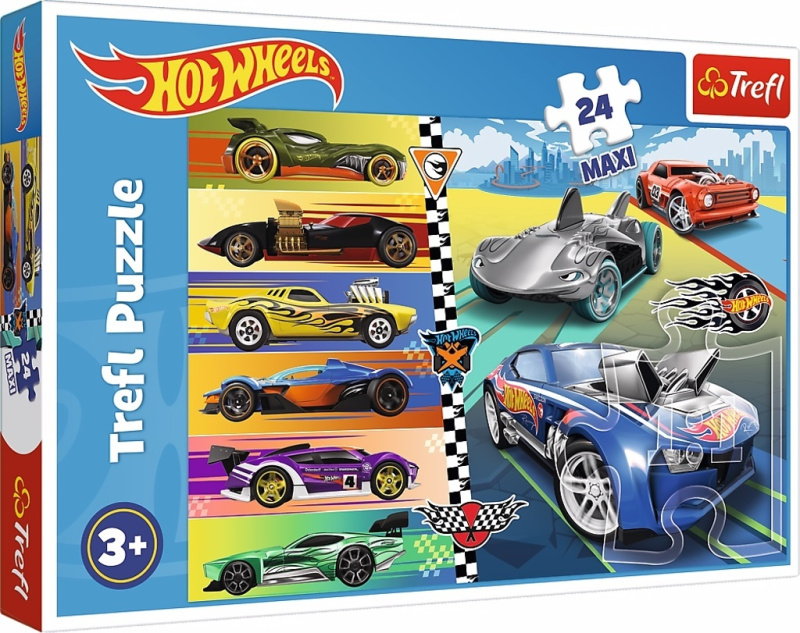 TREFL Autíčka Hot Wheels MAXI 24 dílků