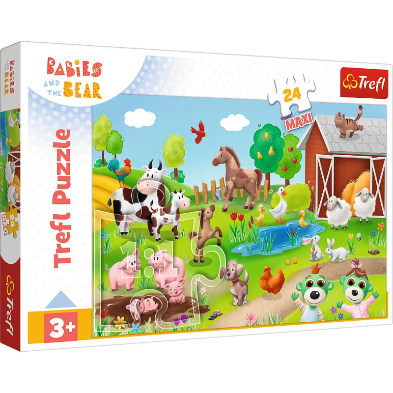 Puzzle 24 maxi BOBASKI A ZVÍŘATA Trefl