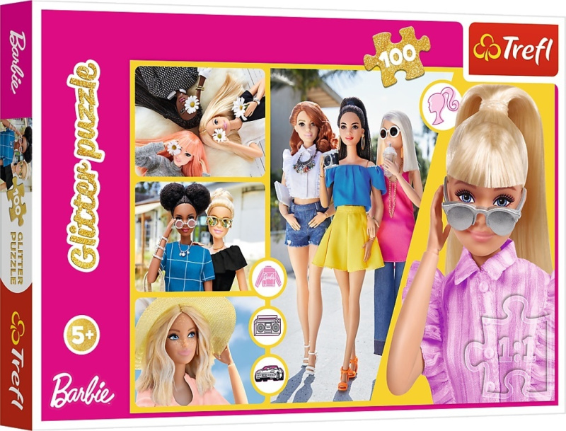 Trefl Glitter Třpytivá Barbie 100 dílků