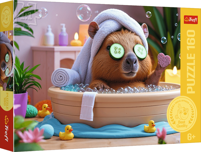 Puzzle Trefl kapibara ve spa 160 dílků