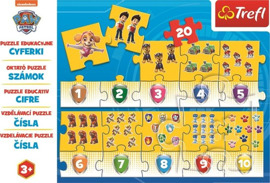 Vzdělávací puzzle Čísla Tlapková patrola