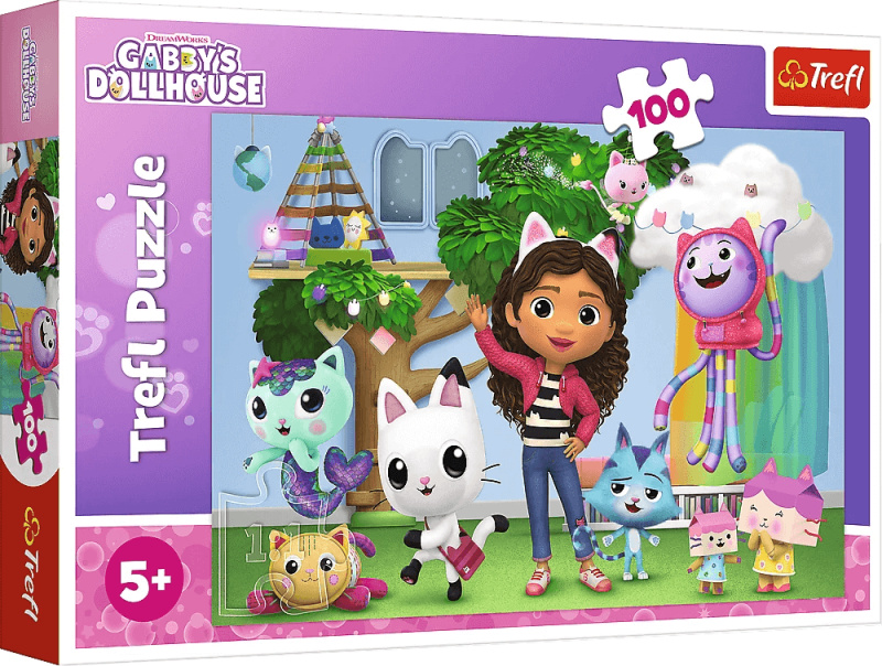 Puzzle 100 dílků Kočičí dům Gabi