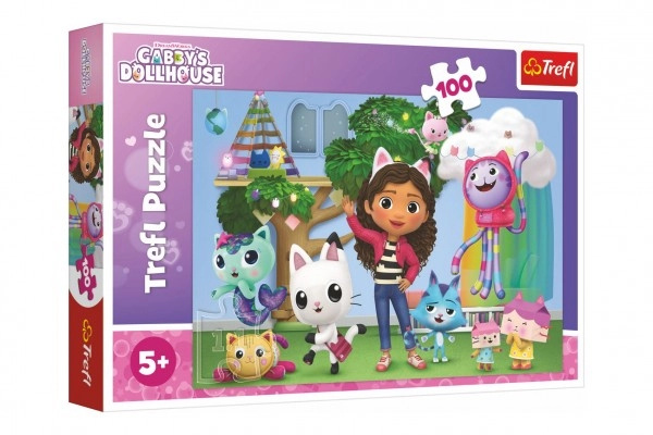Puzzle 100 dílků Kočičí dům Gabi