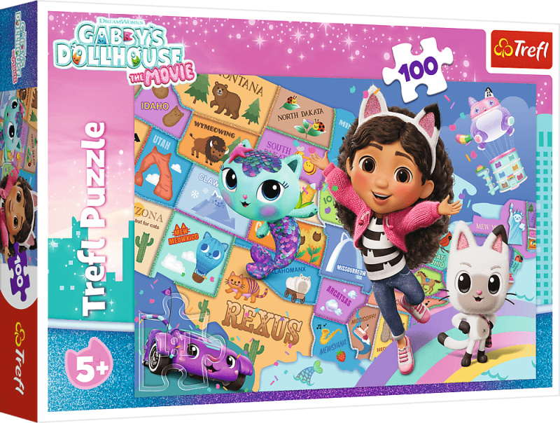 Puzzle 100 – Přátelství v kočičím domku GABBY'S DOLLHOUSE