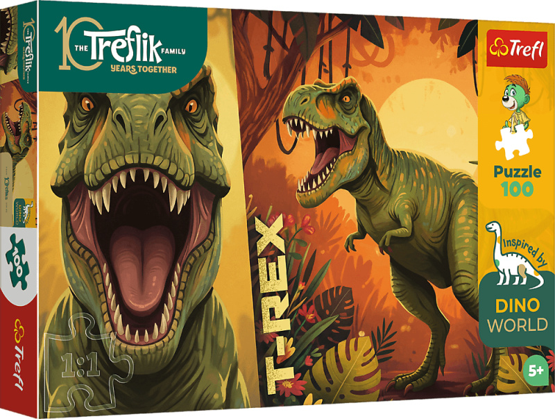 Trefl puzzle Inspired by Dino World – T-Rex Rodzina Treflików 100 dílků