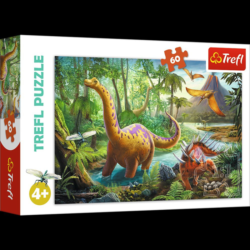 Puzzle Dinosauři 33x22cm 60 dílků v krabici 21x14x4cm