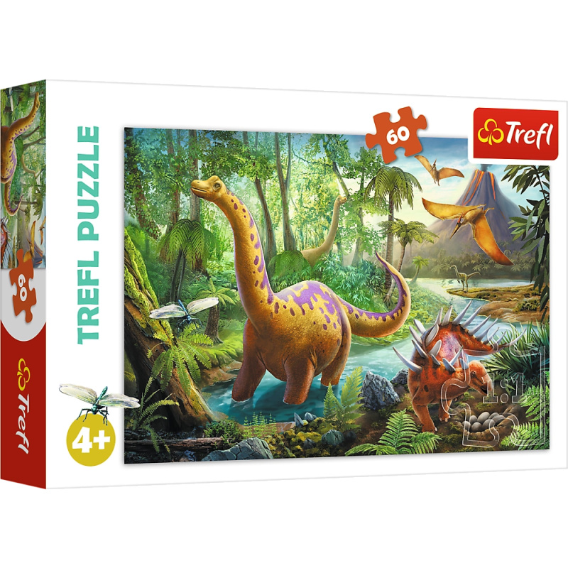 Puzzle Dinosauři 33x22cm 60 dílků v krabici 21x14x4cm