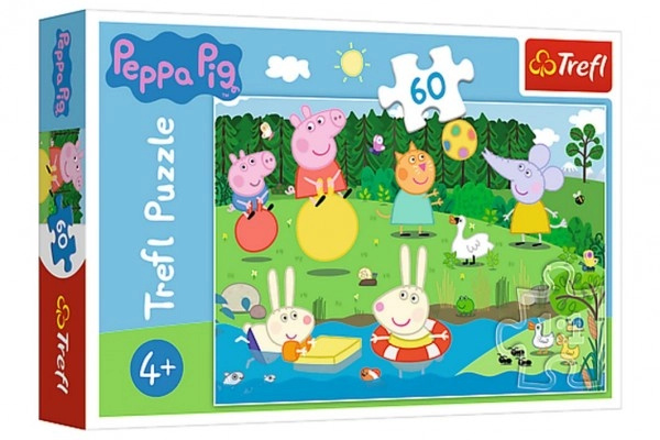 Trefl Prasátko Peppa u rybníka 60 dílků