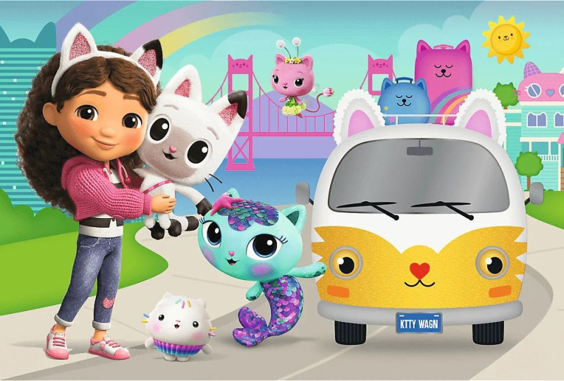 Puzzle Gábinin kočičí domek – Gábina a kočičí dobrodružství 60 dílků