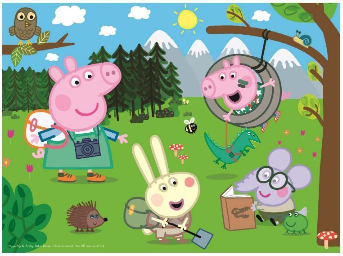 Puzzle Prasátko Peppa/Peppa Pig Výlet do lesa 27x20cm 30 dílků v krabičce 21x14x4cm