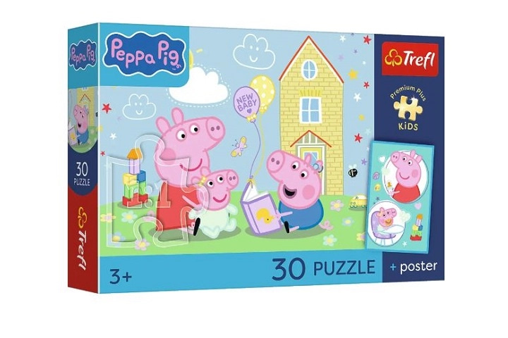 Dětské puzzle Premium Plus Kids Prasátko Peppa – Peppa má plán (30 dílků)