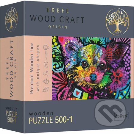 Farebné šteniatko (Drevené puzzle) - puzzle z kategorie Zvířata