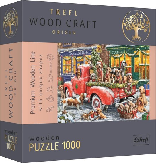 Dřevěné puzzle Santovi malí pomocníci 1000 dílků
