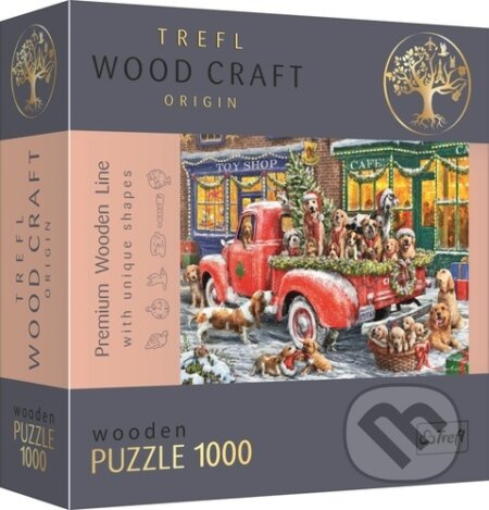 Dřevěné puzzle Santovi malí pomocníci 1000 dílků