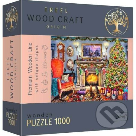 Dřevěné oboustranné puzzle TrefL U krbu 1000 dílků