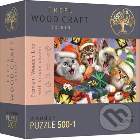 TREFL Wood Craft Origin Vánoční kočky 501 dílků