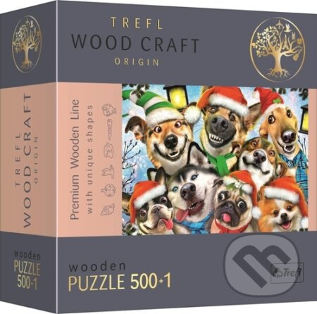 Dřevěné puzzle Vánoční psi 501 dílků