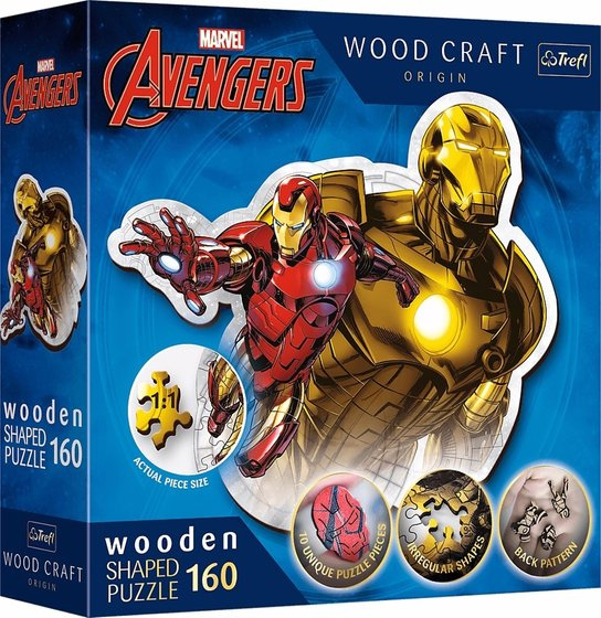 Puzzle 160 prvků Dřevěné obrysové puzzle Brave Iron Man