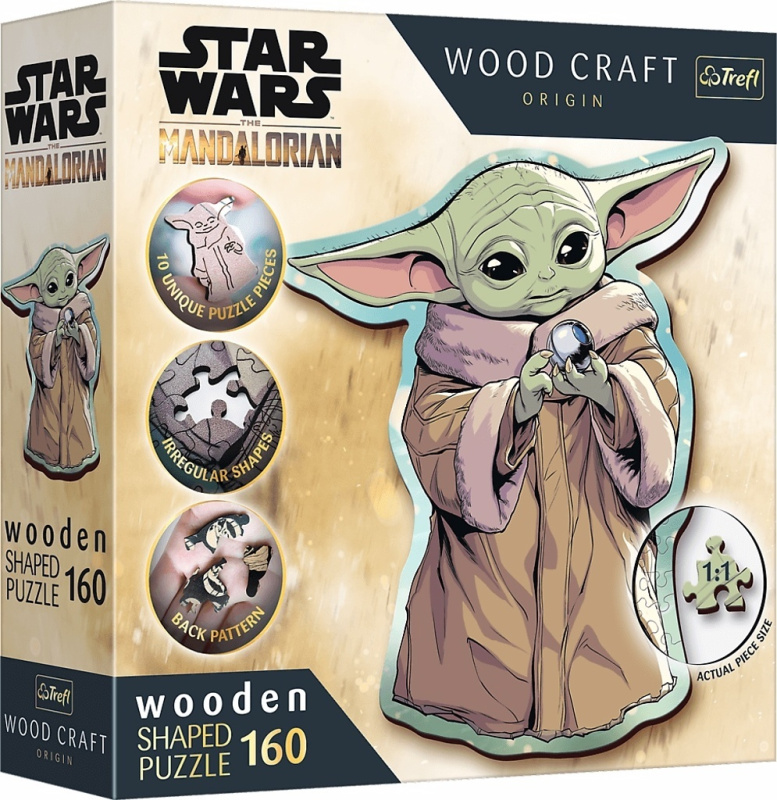 TREFL Wood Craft Origin puzzle The Mandalorian: Grogu 160 dílků