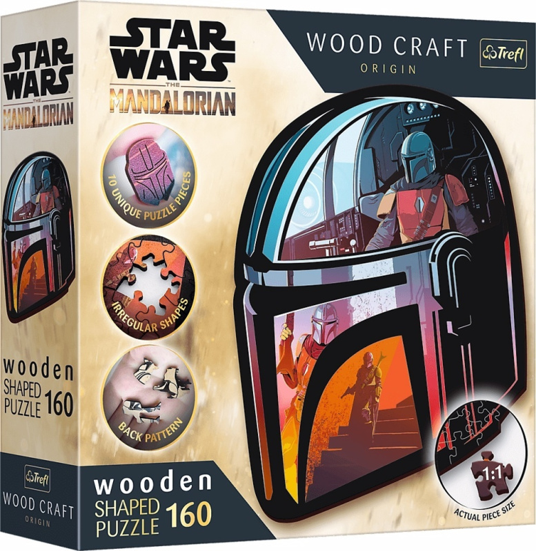 TREFL Wood Craft Origin puzzle The Mandalorian 160 dílků