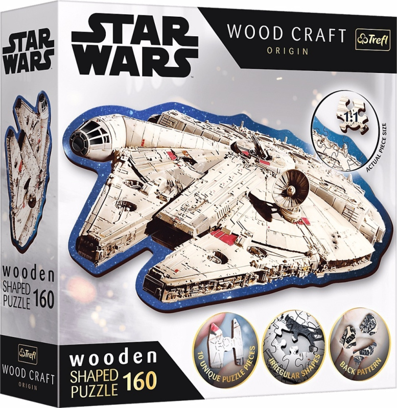 TREFL Wood Craft Origin puzzle Star Wars: Millennium Falcon 160 dílků