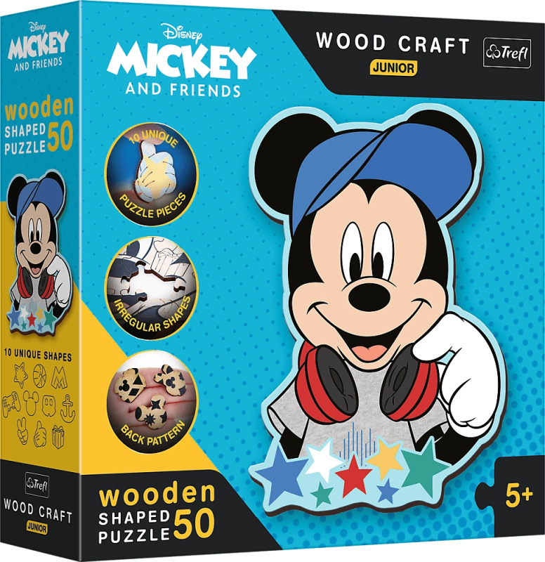 TREFL Wood Craft Junior Ve světě Mickeho Mouse 50 dílků