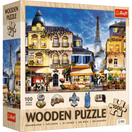 Dřevěné puzzle TREFL Francouzská ulička 1000 dílků