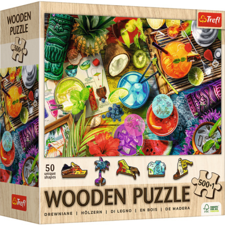 TREFL Dřevěné puzzle Barevné koktejly 501 dílků