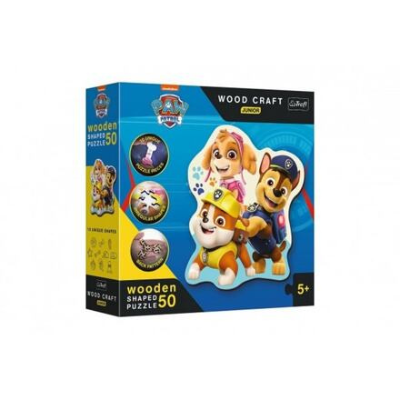 Dřevěné oboustranné puzzle Tlapková patrola 50 dílků