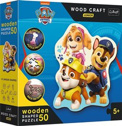 Dřevěné oboustranné puzzle Tlapková patrola 50 dílků