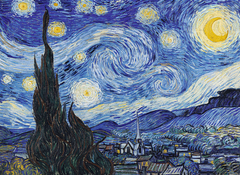 TREFL Dřevěné puzzle Art: Vincent van Gogh - Hvězdná noc 200 dílků