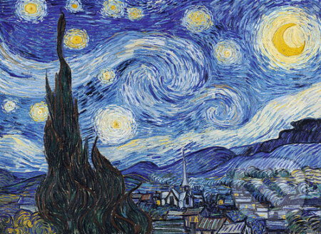 TREFL Dřevěné puzzle Art: Vincent van Gogh - Hvězdná noc 200 dílků