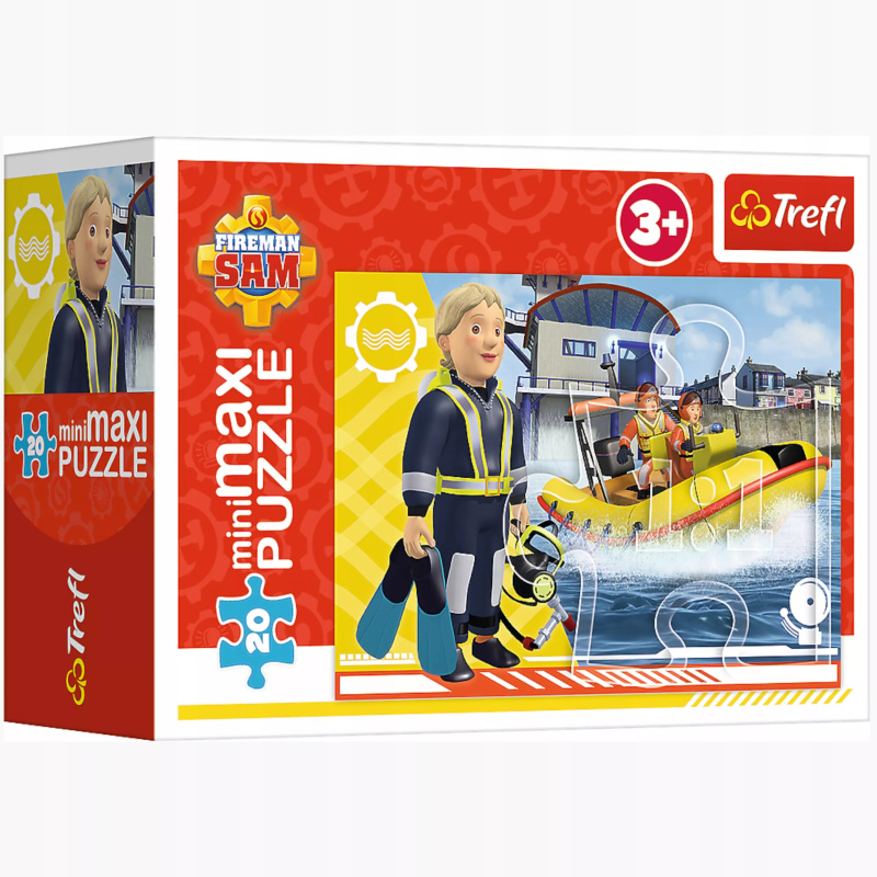 puzzle 20 miniMAXI POŽÁRNÍK SAM, 20 dílků, hrdinský Sam, 3+, Trefl