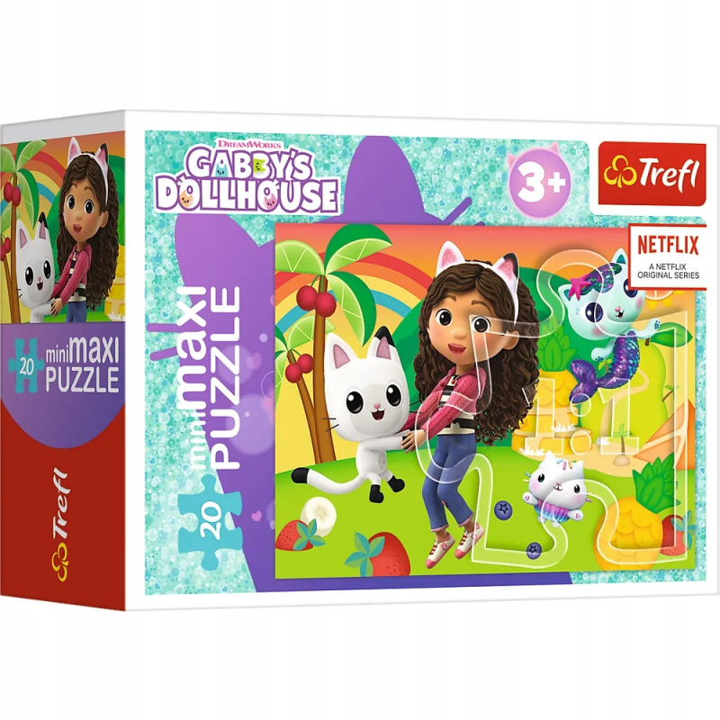 puzzle 20 minimaxi kocí domek gabi, 20 dílků, od 3 let, trefl