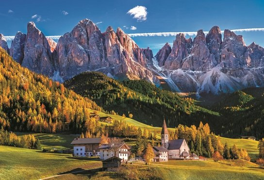 Puzzle Dolina Val di Funes Dolomity 1500 dílků