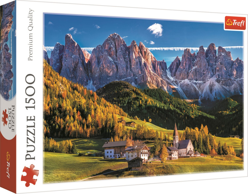 Puzzle Dolina Val di Funes Dolomity 1500 dílků