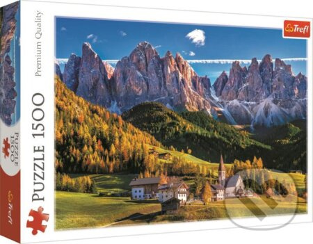 Puzzle Dolina Val di Funes Dolomity 1500 dílků